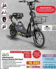 VOLTA VSM ELEKTRİKLİ MOTORLU BİSİKLET MAT SİYAH